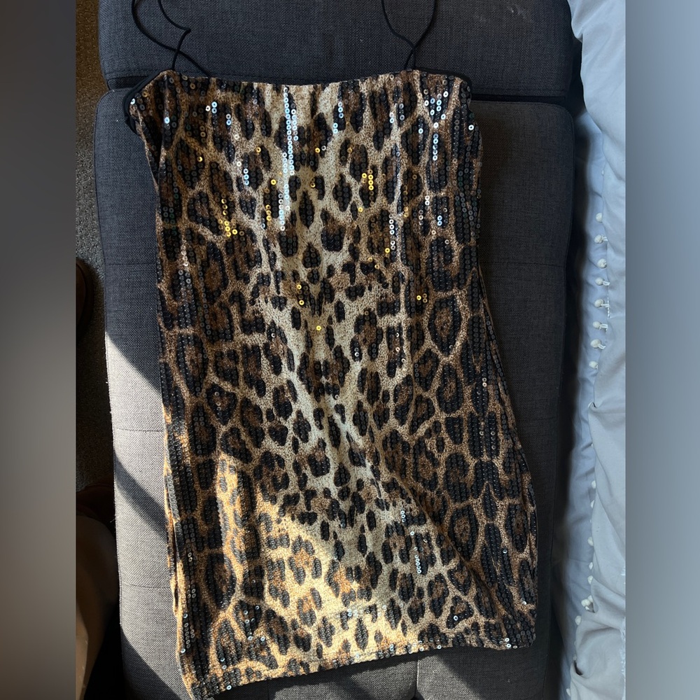 Cheetah Print- Viral Sequin Mini Dress